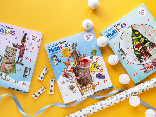 Biorela<sup>®</sup> Choco Multi Kids 20+4 prutića gratis u neodoljivom adventskom pakiranju